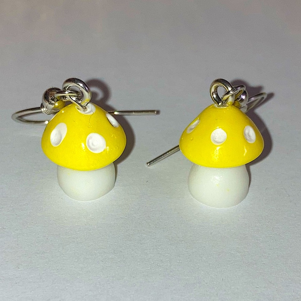 Yellow Mushroom Earrings